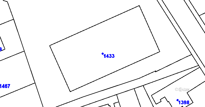 Parcela st. 1433 v KÚ Jablunkov, Katastrální mapa