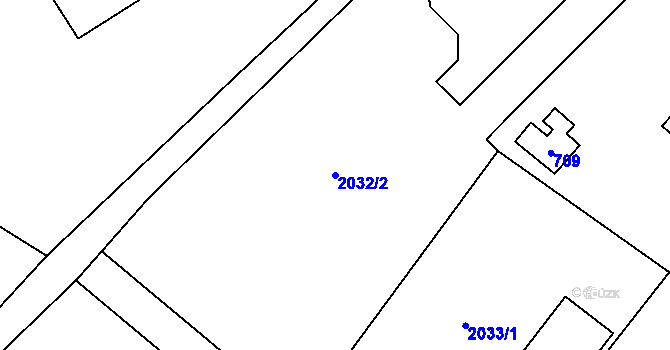 Parcela st. 2032/2 v KÚ Jablunkov, Katastrální mapa