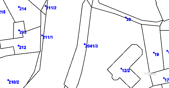 Parcela st. 2041/3 v KÚ Jablunkov, Katastrální mapa