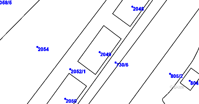 Parcela st. 2049 v KÚ Jablunkov, Katastrální mapa