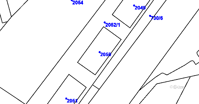 Parcela st. 2050 v KÚ Jablunkov, Katastrální mapa