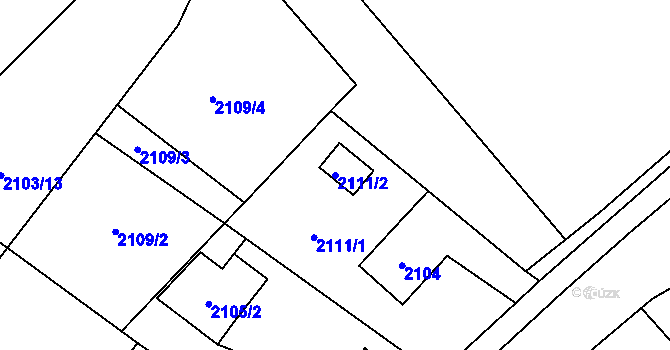 Parcela st. 2111/2 v KÚ Jablunkov, Katastrální mapa