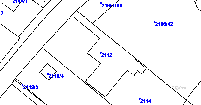 Parcela st. 2112 v KÚ Jablunkov, Katastrální mapa