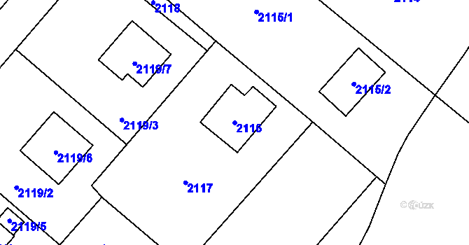 Parcela st. 2116 v KÚ Jablunkov, Katastrální mapa