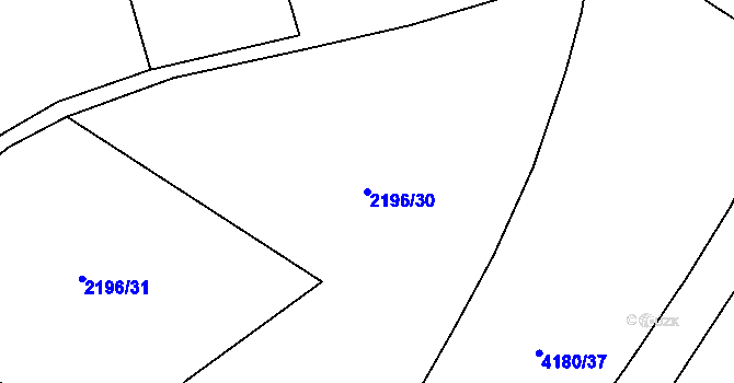 Parcela st. 2196/30 v KÚ Jablunkov, Katastrální mapa