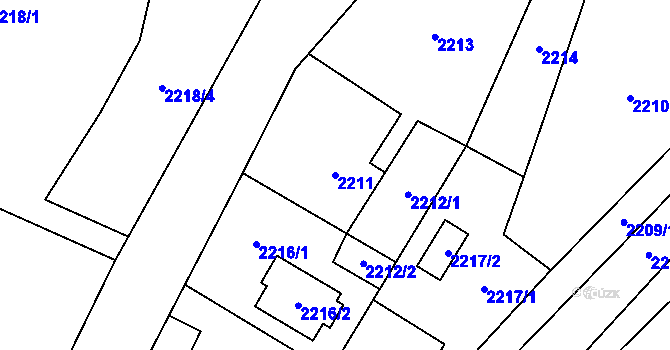 Parcela st. 2211 v KÚ Jablunkov, Katastrální mapa