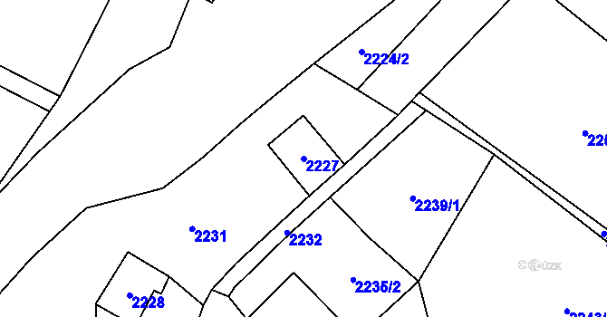 Parcela st. 2227 v KÚ Jablunkov, Katastrální mapa