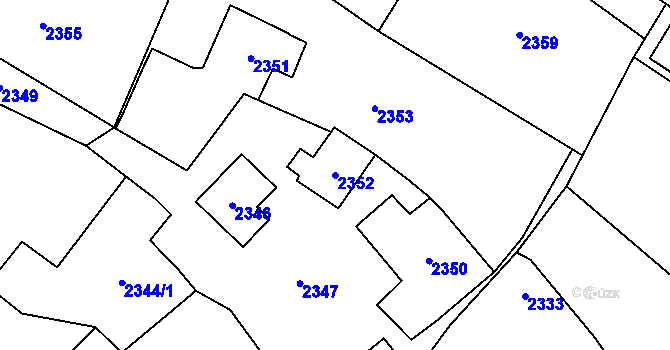 Parcela st. 2352 v KÚ Jablunkov, Katastrální mapa