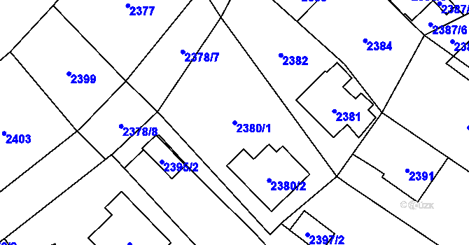 Parcela st. 2380/1 v KÚ Jablunkov, Katastrální mapa