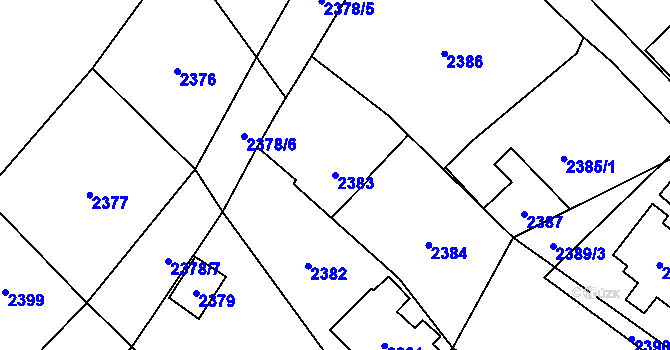 Parcela st. 2383 v KÚ Jablunkov, Katastrální mapa