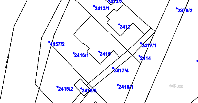 Parcela st. 2415 v KÚ Jablunkov, Katastrální mapa