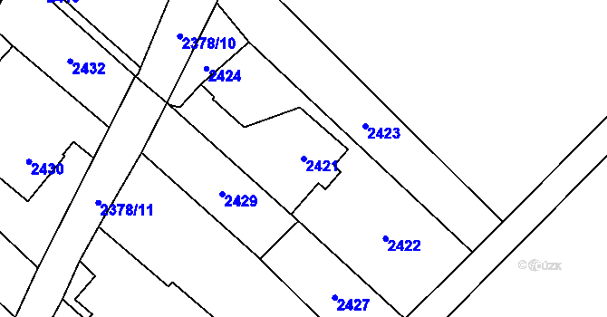 Parcela st. 2421 v KÚ Jablunkov, Katastrální mapa