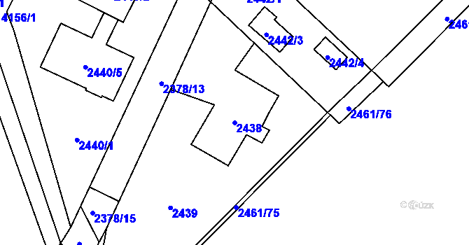 Parcela st. 2438 v KÚ Jablunkov, Katastrální mapa