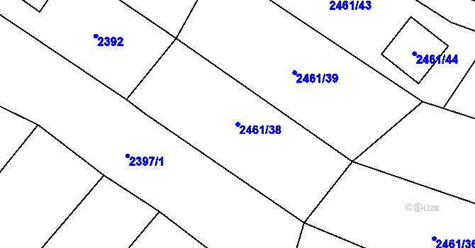 Parcela st. 2461/38 v KÚ Jablunkov, Katastrální mapa