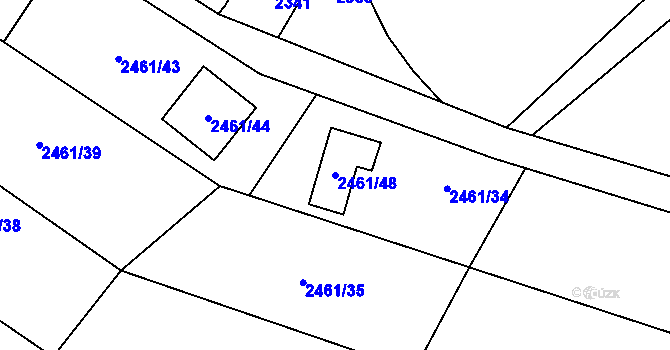 Parcela st. 2461/48 v KÚ Jablunkov, Katastrální mapa