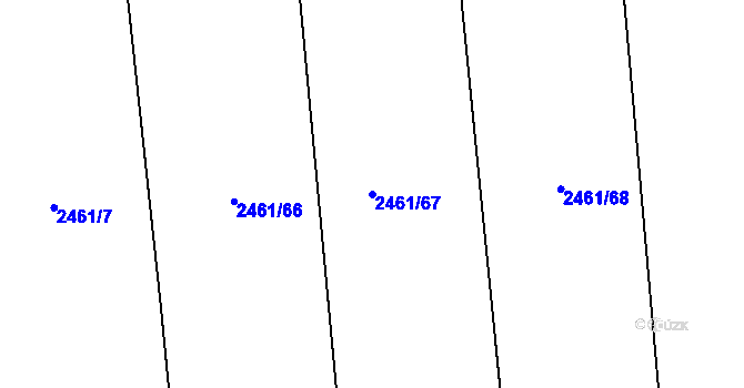 Parcela st. 2461/67 v KÚ Jablunkov, Katastrální mapa