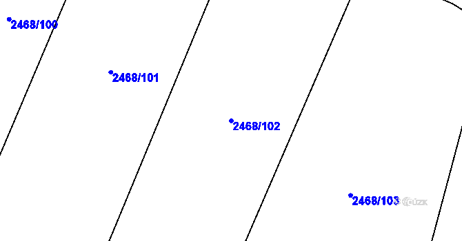 Parcela st. 2468/102 v KÚ Jablunkov, Katastrální mapa