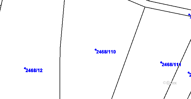 Parcela st. 2468/110 v KÚ Jablunkov, Katastrální mapa