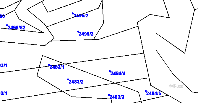 Parcela st. 2494/3 v KÚ Jablunkov, Katastrální mapa