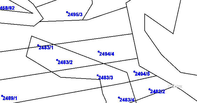 Parcela st. 2494/4 v KÚ Jablunkov, Katastrální mapa