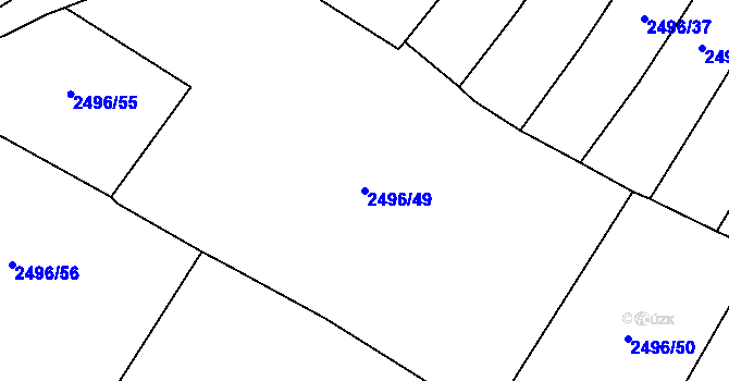 Parcela st. 2496/49 v KÚ Jablunkov, Katastrální mapa