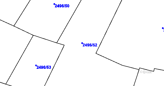 Parcela st. 2496/52 v KÚ Jablunkov, Katastrální mapa