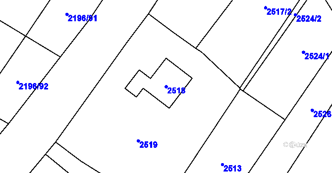 Parcela st. 2518 v KÚ Jablunkov, Katastrální mapa