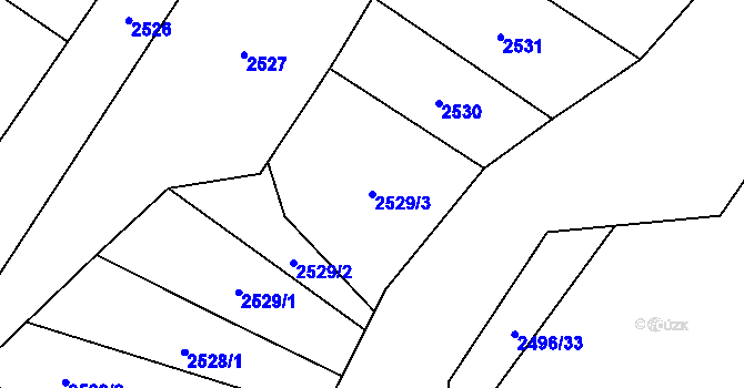 Parcela st. 2529/3 v KÚ Jablunkov, Katastrální mapa