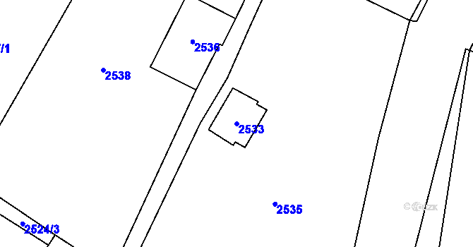 Parcela st. 2533 v KÚ Jablunkov, Katastrální mapa