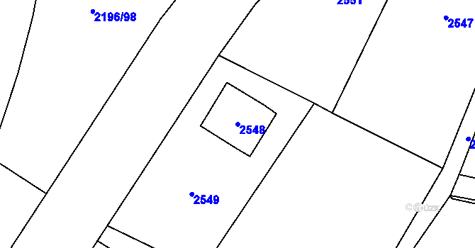Parcela st. 2548 v KÚ Jablunkov, Katastrální mapa