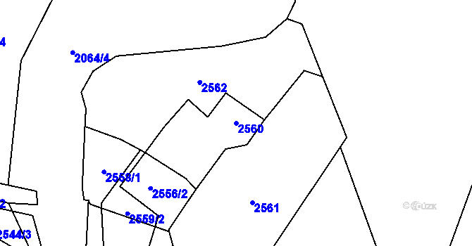 Parcela st. 2560 v KÚ Jablunkov, Katastrální mapa