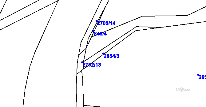 Parcela st. 2654/3 v KÚ Jablunkov, Katastrální mapa