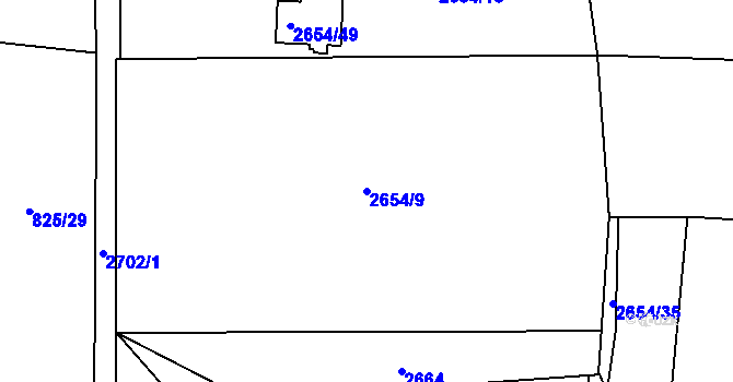 Parcela st. 2654/9 v KÚ Jablunkov, Katastrální mapa