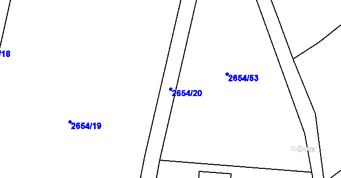 Parcela st. 2654/20 v KÚ Jablunkov, Katastrální mapa