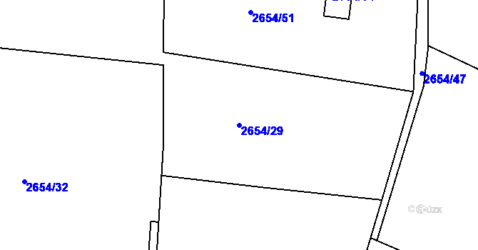Parcela st. 2654/29 v KÚ Jablunkov, Katastrální mapa