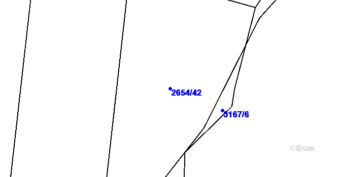 Parcela st. 2654/42 v KÚ Jablunkov, Katastrální mapa