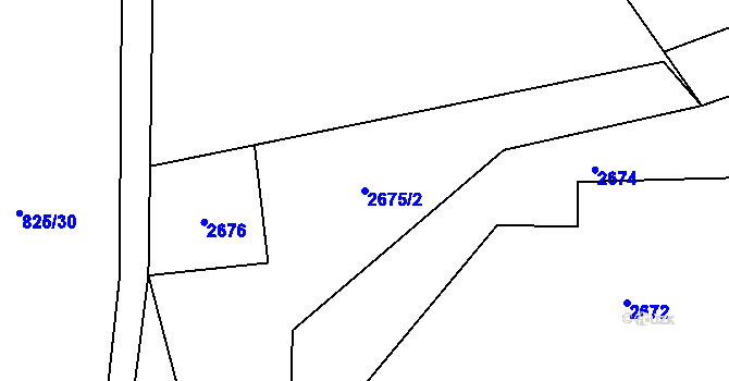 Parcela st. 2675/2 v KÚ Jablunkov, Katastrální mapa