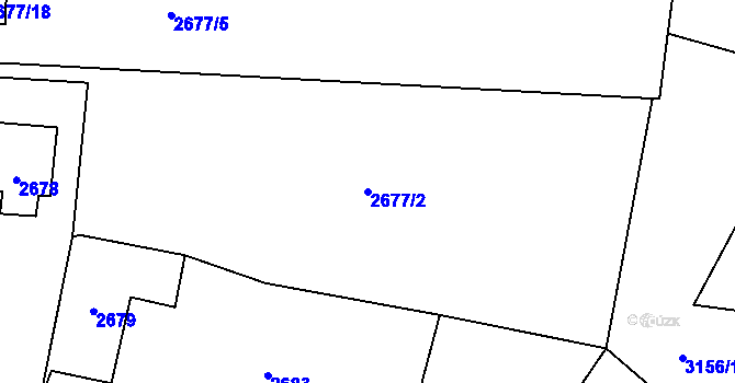 Parcela st. 2677/2 v KÚ Jablunkov, Katastrální mapa