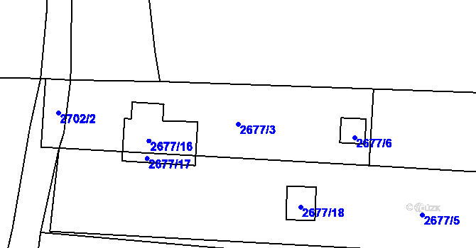 Parcela st. 2677/3 v KÚ Jablunkov, Katastrální mapa