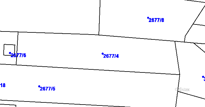 Parcela st. 2677/4 v KÚ Jablunkov, Katastrální mapa