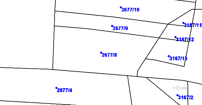Parcela st. 2677/8 v KÚ Jablunkov, Katastrální mapa
