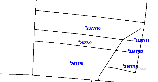 Parcela st. 2677/9 v KÚ Jablunkov, Katastrální mapa