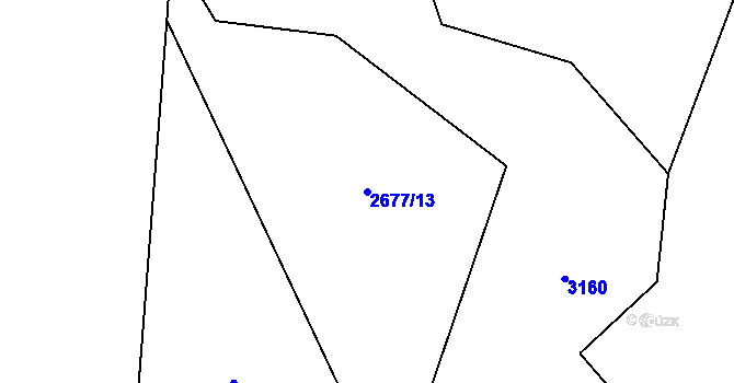 Parcela st. 2677/13 v KÚ Jablunkov, Katastrální mapa