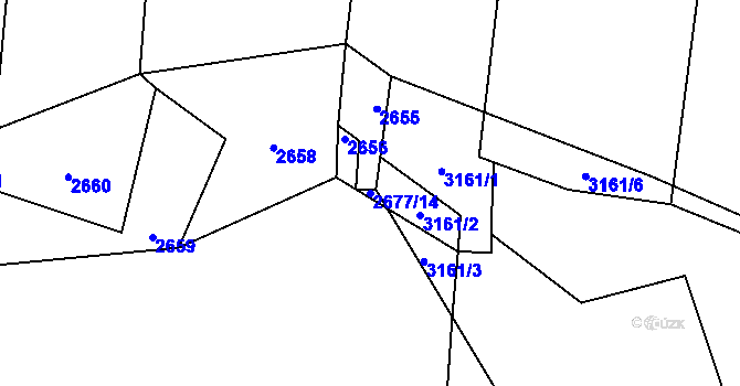Parcela st. 2677/14 v KÚ Jablunkov, Katastrální mapa