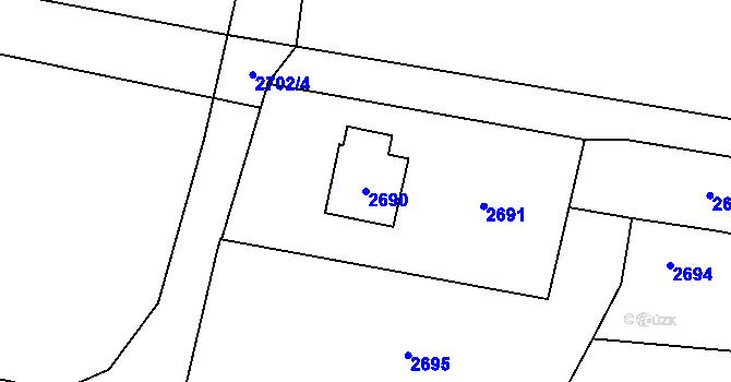 Parcela st. 2690 v KÚ Jablunkov, Katastrální mapa