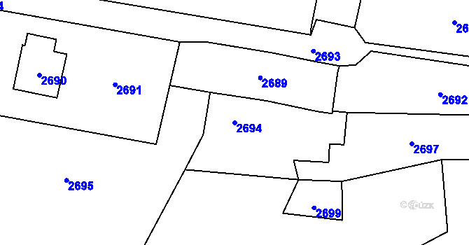 Parcela st. 2694 v KÚ Jablunkov, Katastrální mapa