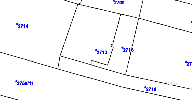 Parcela st. 2713 v KÚ Jablunkov, Katastrální mapa