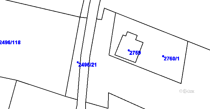 Parcela st. 2758/7 v KÚ Jablunkov, Katastrální mapa