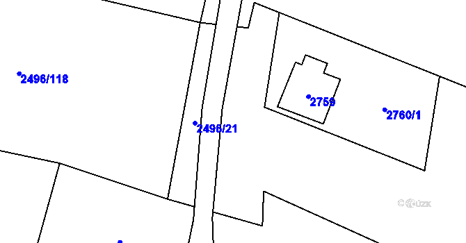 Parcela st. 2758/8 v KÚ Jablunkov, Katastrální mapa