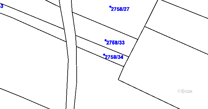 Parcela st. 2758/34 v KÚ Jablunkov, Katastrální mapa
